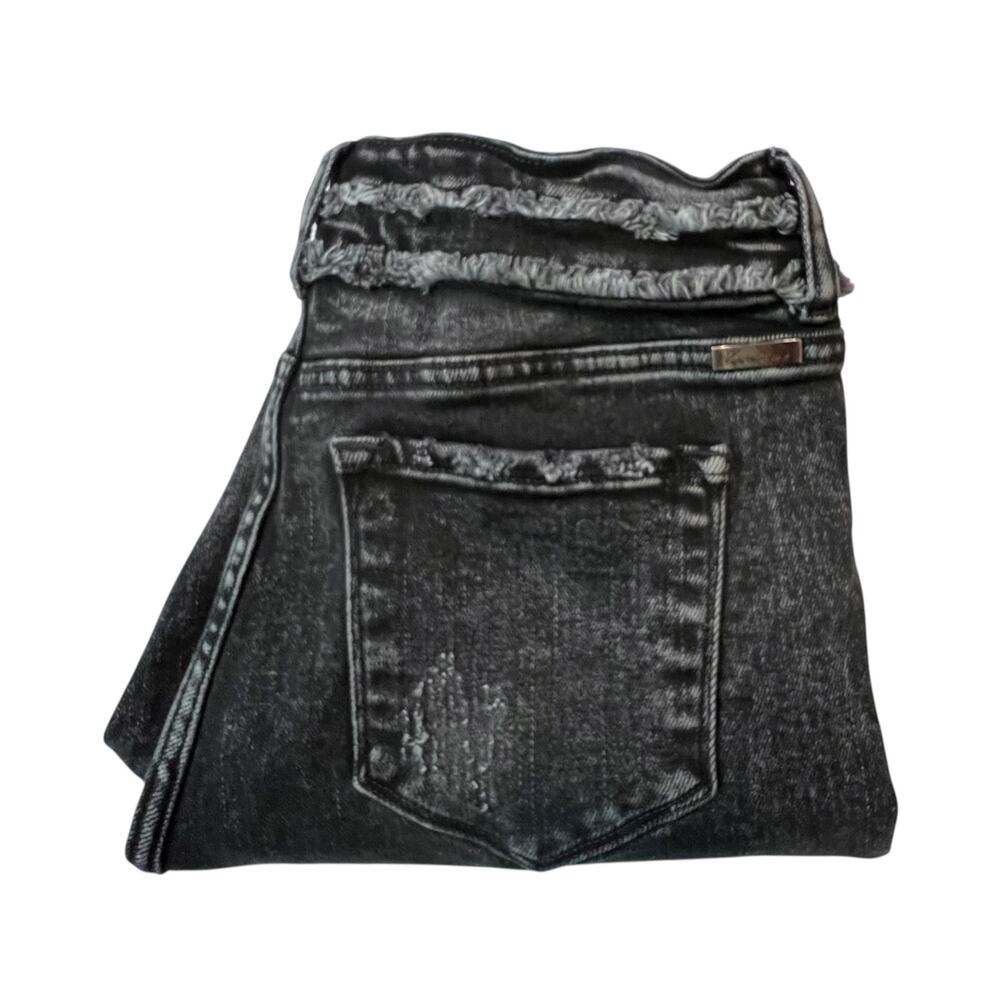 KanCan Skinny Jeans 11/29 Black Wash Women’s Raw Hem Soft Stretch Denim - Picture 11 of 11